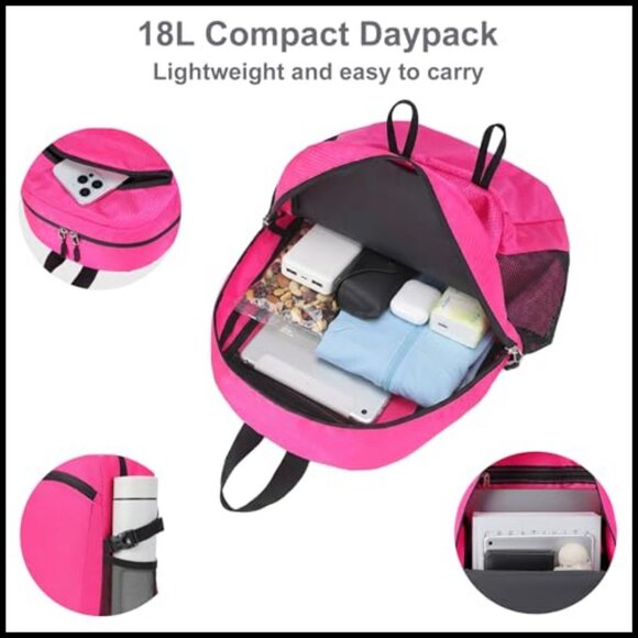 Lightweight Foldable Daypack Water-Resistant Hiking Backpack Travel Bag Women main image 6